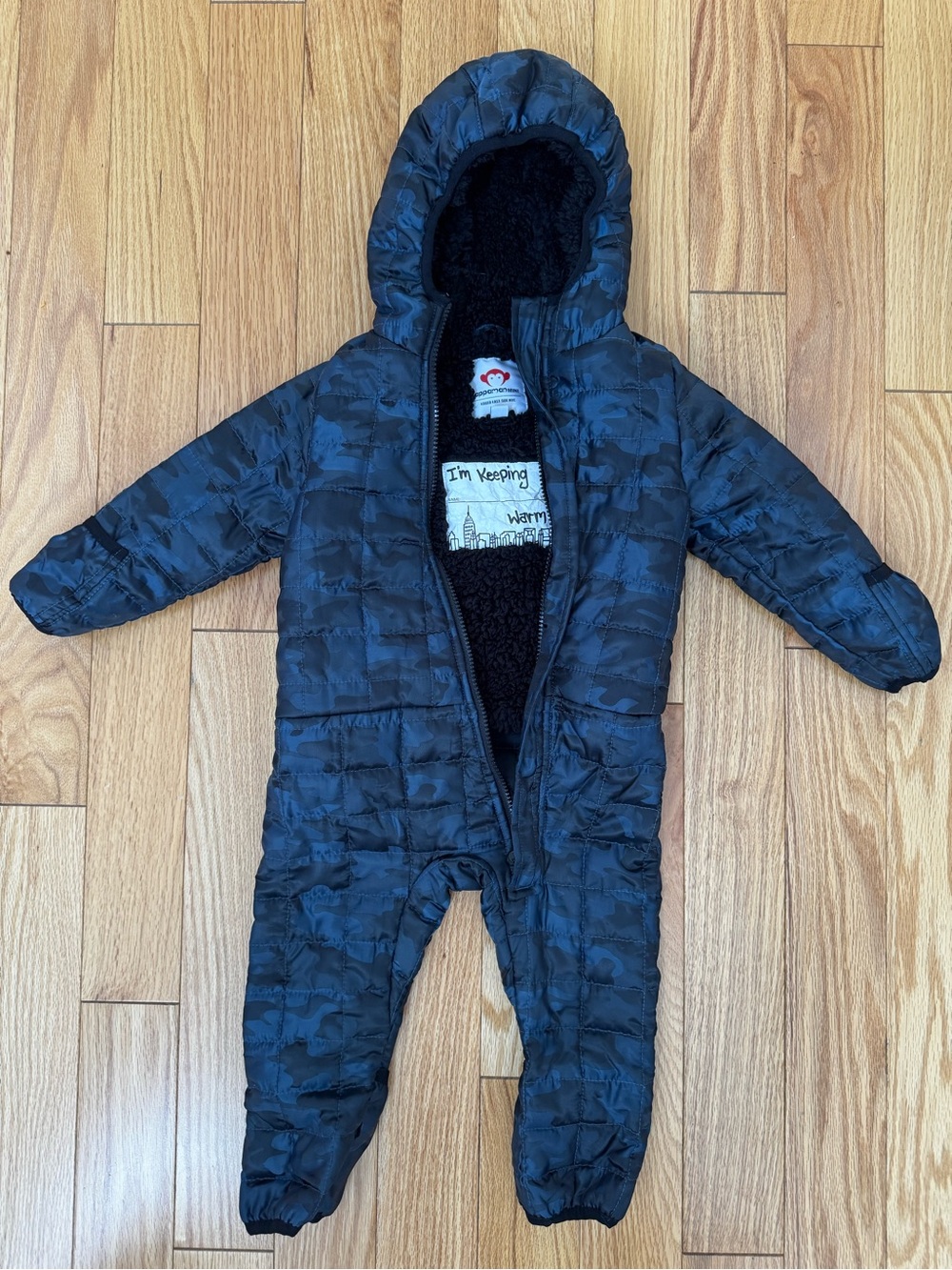 Appaman Navy Quilted Hooded One-Piece Snowsuit